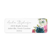 Étiquette Boho Pink Floral Custom Adresse de retour (Devant)