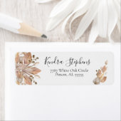 Étiquette Boho Pompas Gris Adresse de retour Lables (En situation)