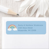 Étiquette Boho Rainbow Baby shower Blue Boy (En situation)