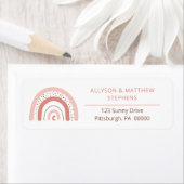 Étiquette Boho Rainbow Girl Baby shower Adresse de retour (En situation)