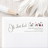 Étiquette Boho Rainbow Heart Oh What Fun! Adresse de l'expéd (En situation)