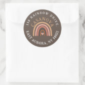 Étiquette Boho Rainbow Round Return (Sac)