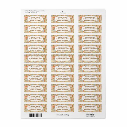 Étiquette Boho Rectangles (Feuille entière)