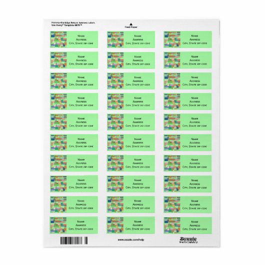 Étiquette Boho Rectangles (Feuille entière)