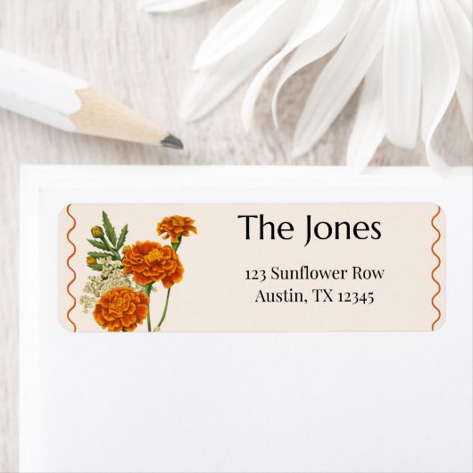 Étiquette Boho Return Address Label (En situation)