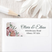 Étiquette Boho rose floral (En situation)