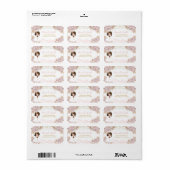 Étiquette Boho Rose Floral Girl First Holy Communion Adresse (Feuille entière)