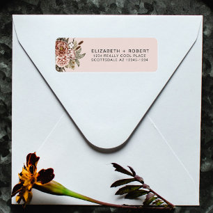 Étiquette Boho rose pâle Cottagecore Mariage floral
