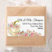 Étiquette Boho rose pâle Parties scintillant or floral Citro (En situation)