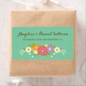 Étiquette Boho Rustic Floral Wreath Mariage (Monnaie) (En situation)