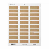Étiquette Boho rustique Kraft simple et élégant (Feuille entière)