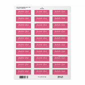 Étiquette Boho Script Hot rose Mariage Adresse de retour (Feuille entière)
