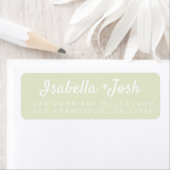 Étiquette Boho Script Pastel Green Mariage Adresse de retour (En situation)