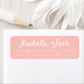 Étiquette Boho Script Pastel Mariage rose Adresse de retour (En situation)