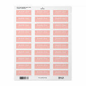 Étiquette Boho Script Pastel Mariage rose Adresse de retour (Feuille entière)