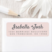Étiquette Boho Script Pastel Mariage rose Adresse de retour (En situation)