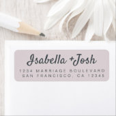Étiquette Boho Script Pastel Purple Mariage Adresse de retou (En situation)