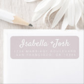 Étiquette Boho Script Pastel Purple Mariage Adresse de retou (En situation)