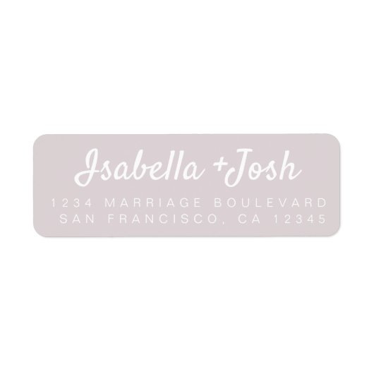 Étiquette Boho Script Pastel Purple Mariage Adresse de retou (Devant)