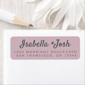 Étiquette Boho Script Pastel Purple Mariage Adresse de retou (En situation)