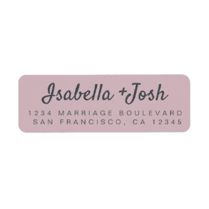 Étiquette Boho Script Pastel Purple Mariage Adresse de retou