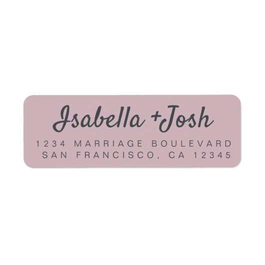 Étiquette Boho Script Pastel Purple Mariage Adresse de retou (Devant)