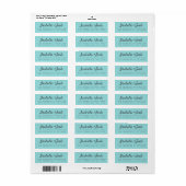 Étiquette Boho Script Turquoise Mariage Adresse de retour (Feuille entière)