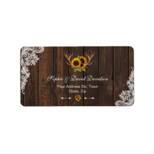 Étiquette Boho Sunflowers Antlers Programme de mariage en de