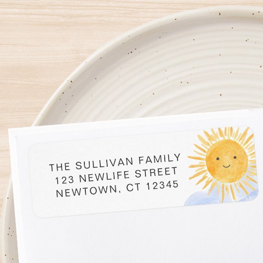 Étiquette Boho Sunshine Baby Shower Return Address