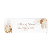 Étiquette Boho Terracotta Pampas Herbe Orchidée Mariage Reme (Devant)