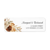 Étiquette Boho Terracotta Rustic Floral Mariage Adresse (Devant)