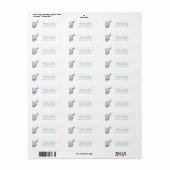 Étiquette Boho Tribal Skull in Turquoise Bohemian Adresse (Feuille entière)