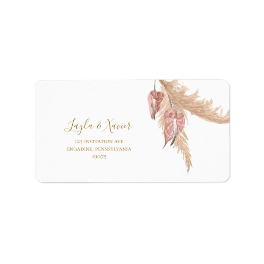Étiquette Boho Tropical Botanical | Mariage RSVP Adresse (Devant)