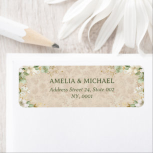 Étiquette Boho Vintage Floral Mariage botanique