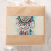Étiquette Boho Watercolor Mandala Dreamcatcher (En situation)
