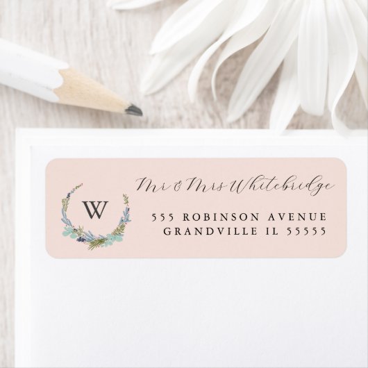 Étiquette Boho Wreath (En situation)