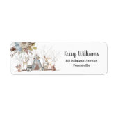 Étiquette Bois Animaux Baby shower Garçon fête d'anniversair (Devant)