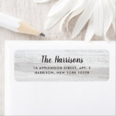 Étiquette Bois blanc rustique | Script noir (En situation)