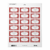 Étiquette Bois de cerf plaid rustique rouge (Feuille entière)