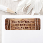 Étiquette bois de grange Botte Botte mariage campagnard occi (En situation)