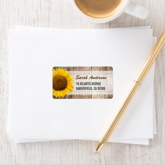 Étiquette Bois de Sunflower (En situation)