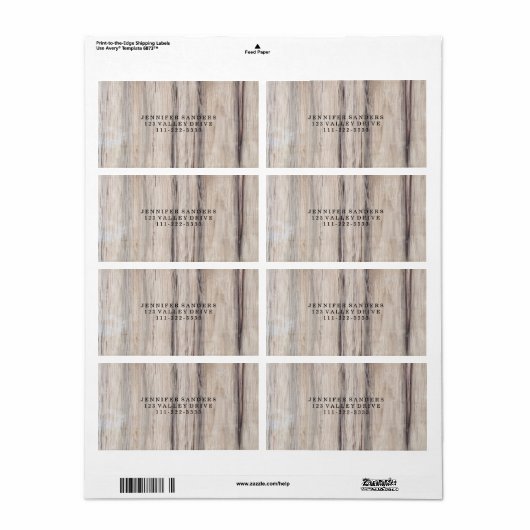 Étiquette Bois rustique (Feuille entière)