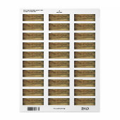 Étiquette Bois rustique à l'air simple usé Texture Brown (Feuille entière)