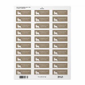 Étiquette Bois rustique Blanc Doe Faux Burlap (Feuille entière)