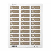 Étiquette Bois rustique Cerf blanc Faux Burlap (Feuille entière)