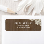 Étiquette Bois rustique et dentelle Retourner l'adresse Étiq (En situation)