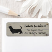 Étiquette Bois rustique Hound Aquarelle Silhouette (En situation)