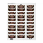 Étiquette Bois rustique Lumières Mariage dentelle ivoire (Feuille entière)