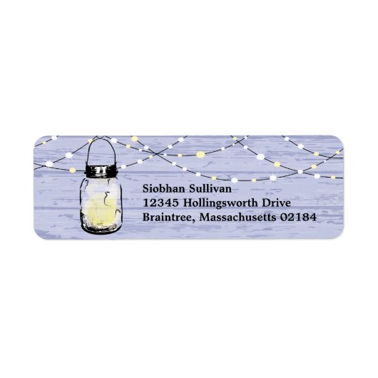 Étiquette Bois rustique pendage Mason jarres et Mariage d'éc (Devant)