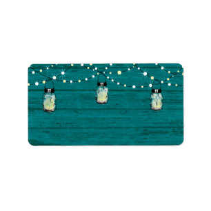 Étiquette Bois rustique pendage Mason jarres et Mariage d'éc